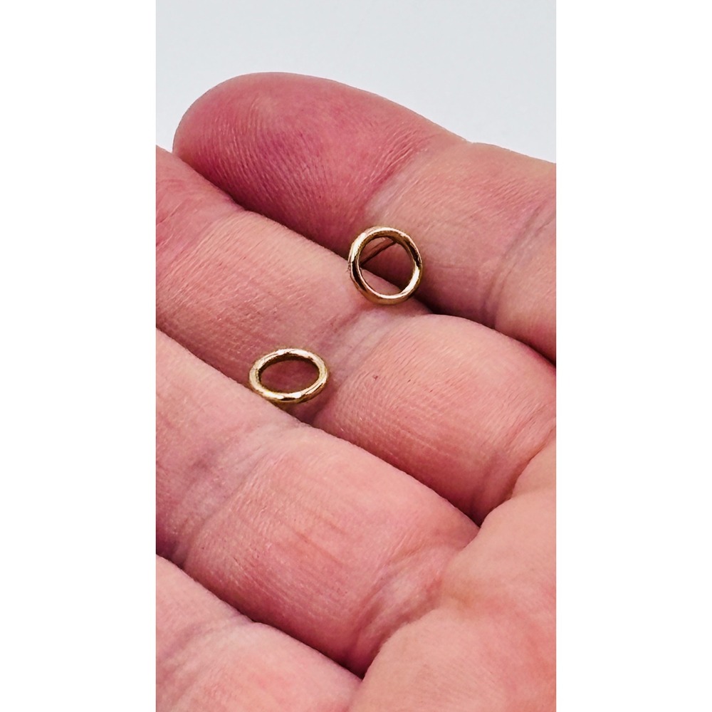 BABY 14K Gold Filled Open Circle Stud Earrings Minimalist Geometric Round